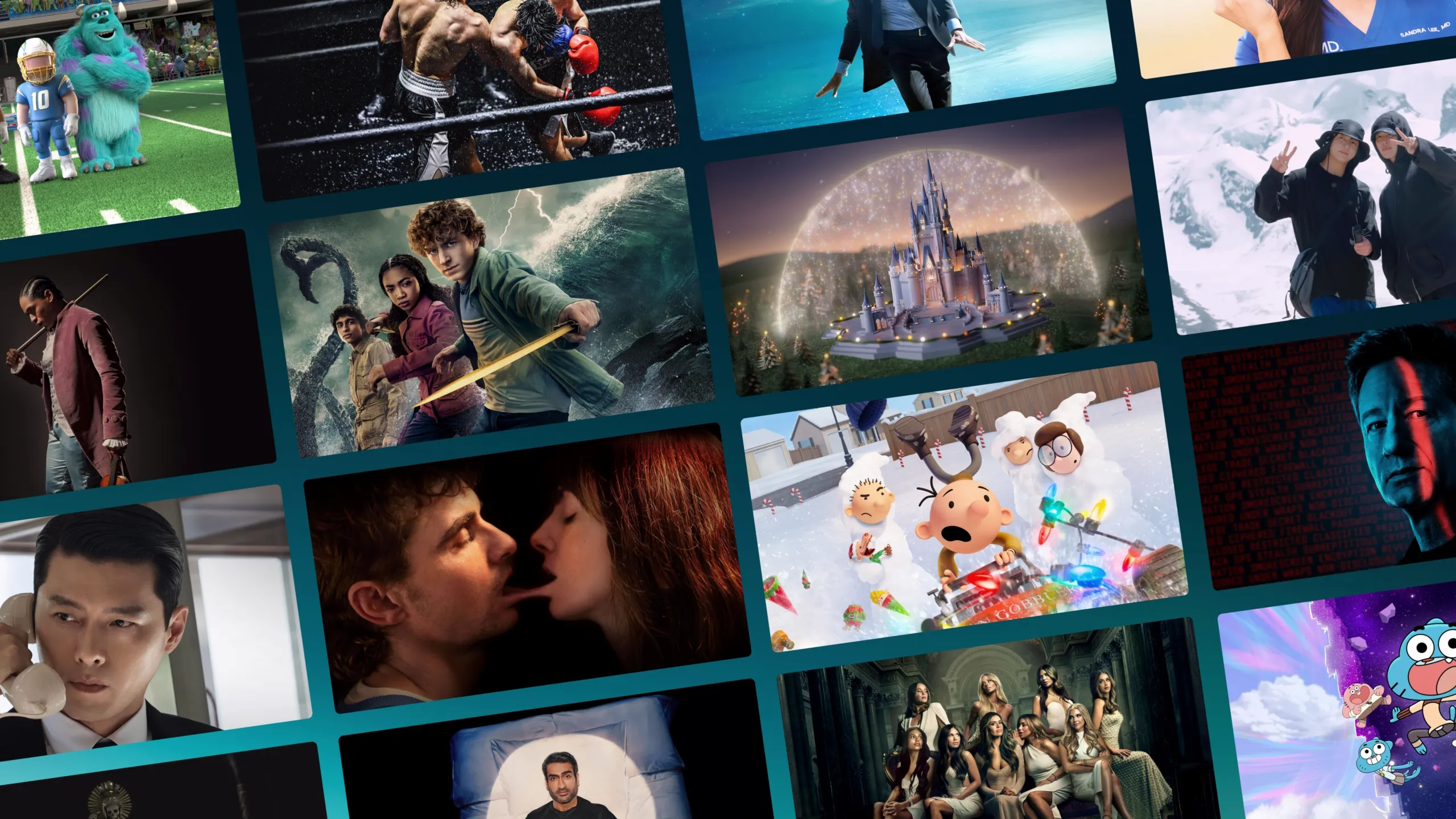 Collage of titles coming to Disney+ in December.