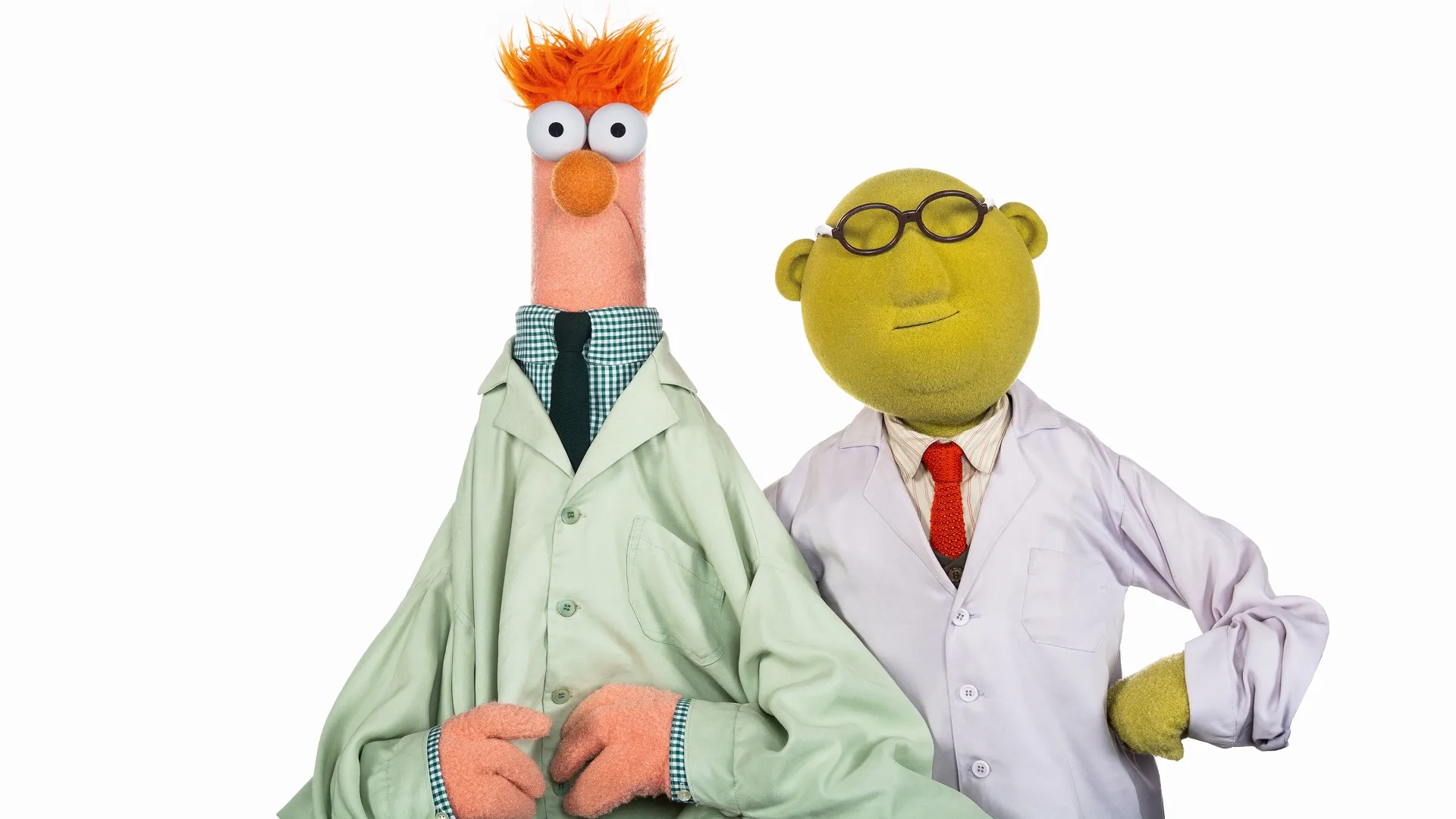 Dr. Bunsen Honeydew and Beaker on a white background