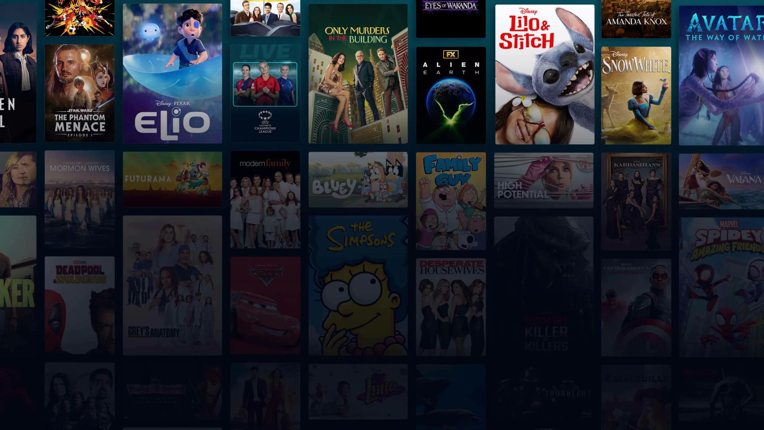 Background image of various Disney+ titles