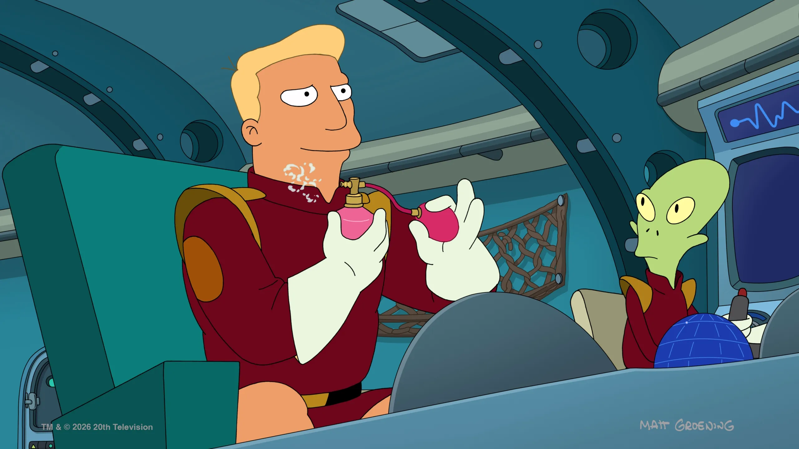 Zapp Brannigan and Kif in the upcoming season of Futurama