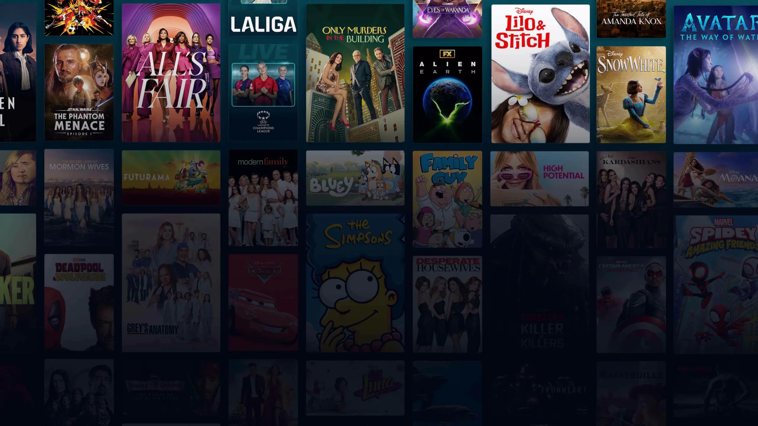 Background image of various Disney+ titles