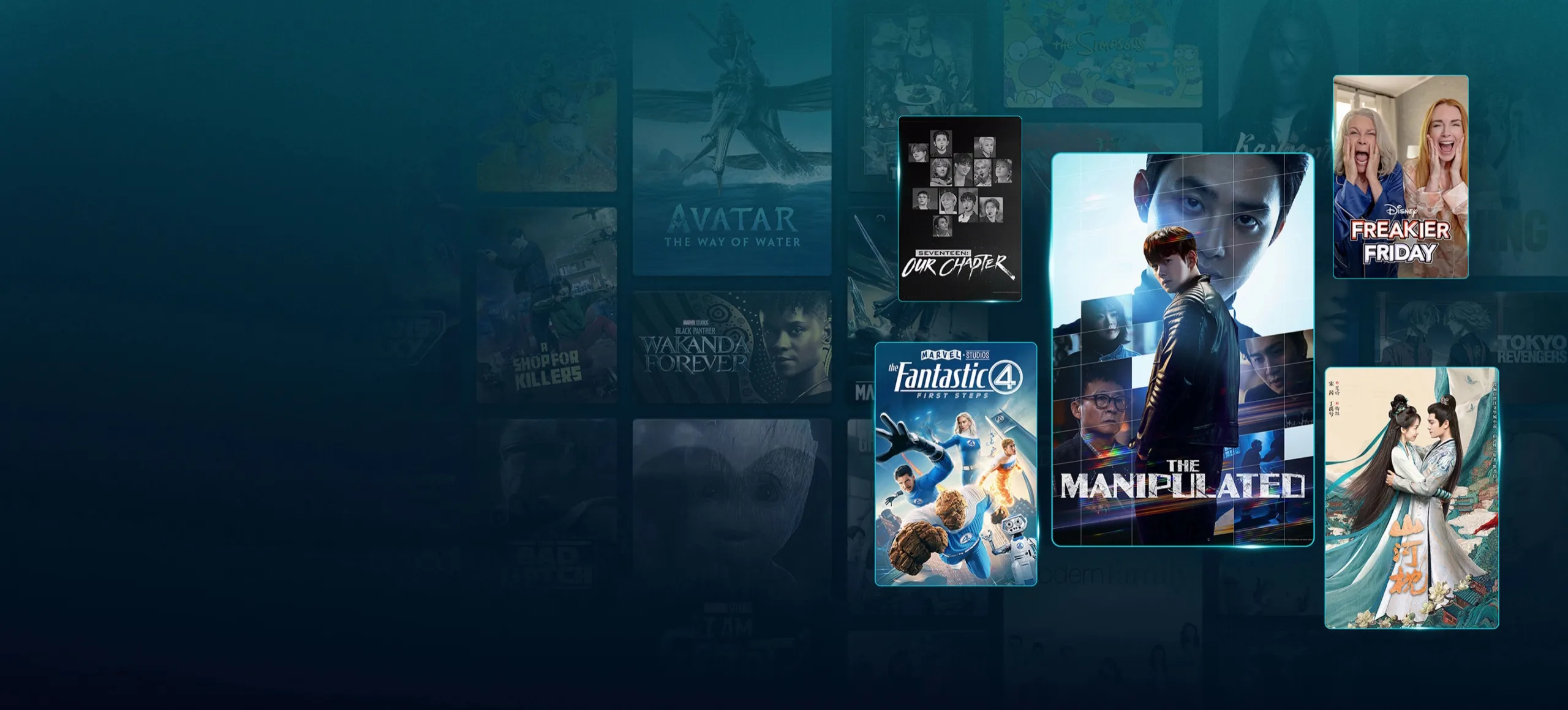 Background image of various Disney+ titles