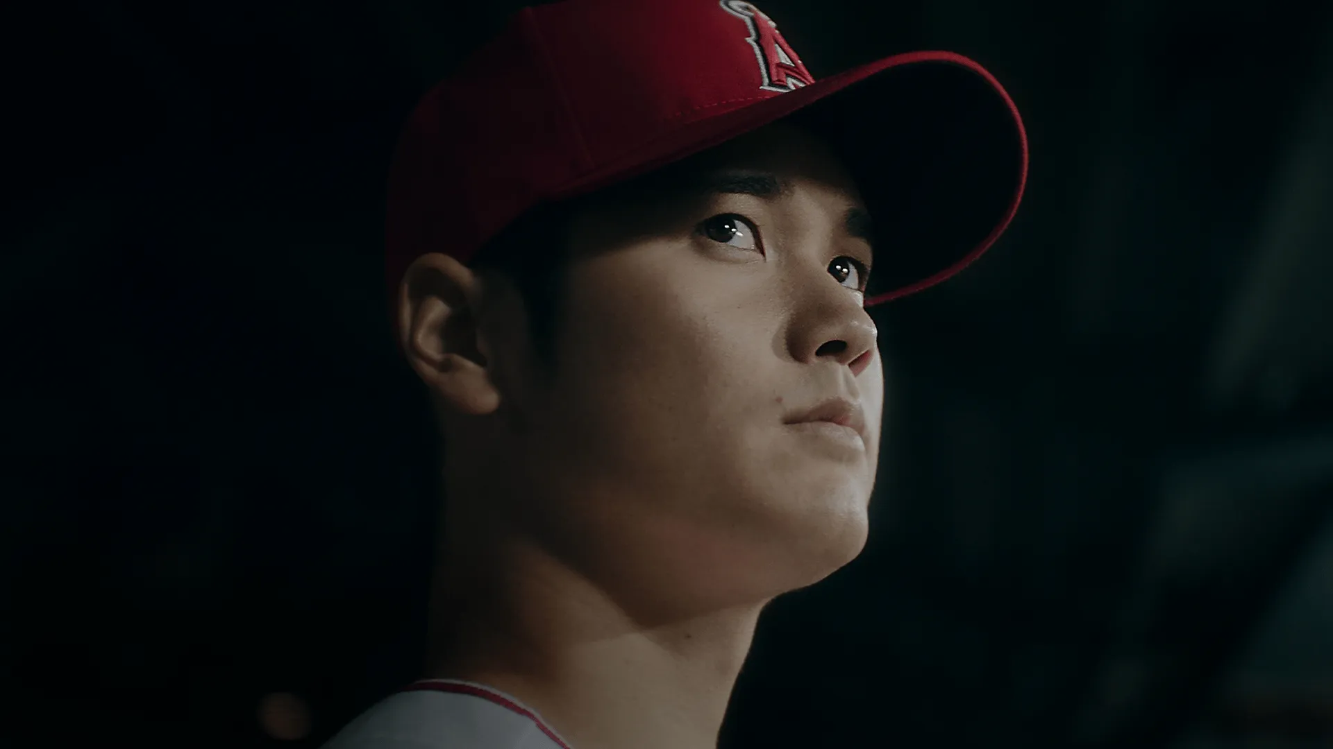 A closeup of Shohei Ohtani