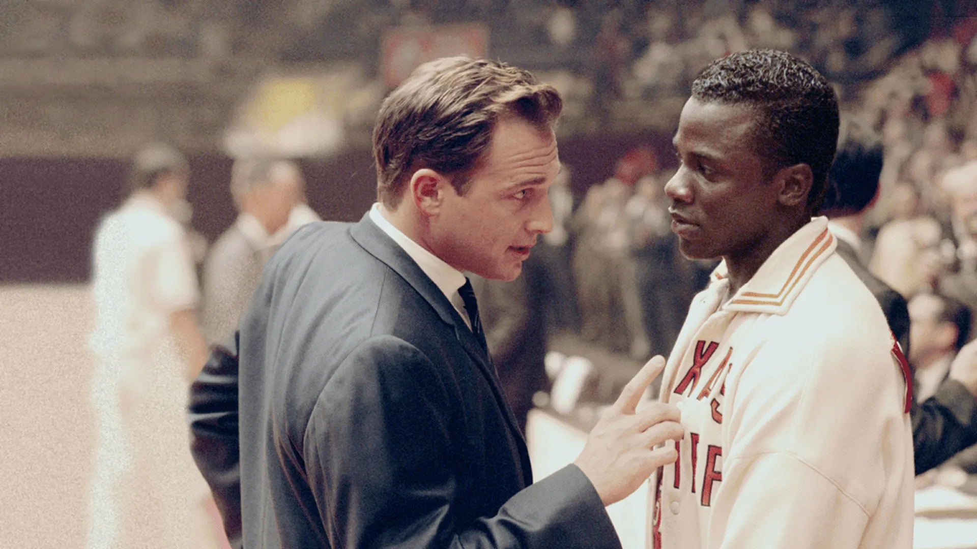Josh Lucas portraying Coach Don Haskins and Derek Luke as Bobby Joe Hill in the 2006 film Glory Road