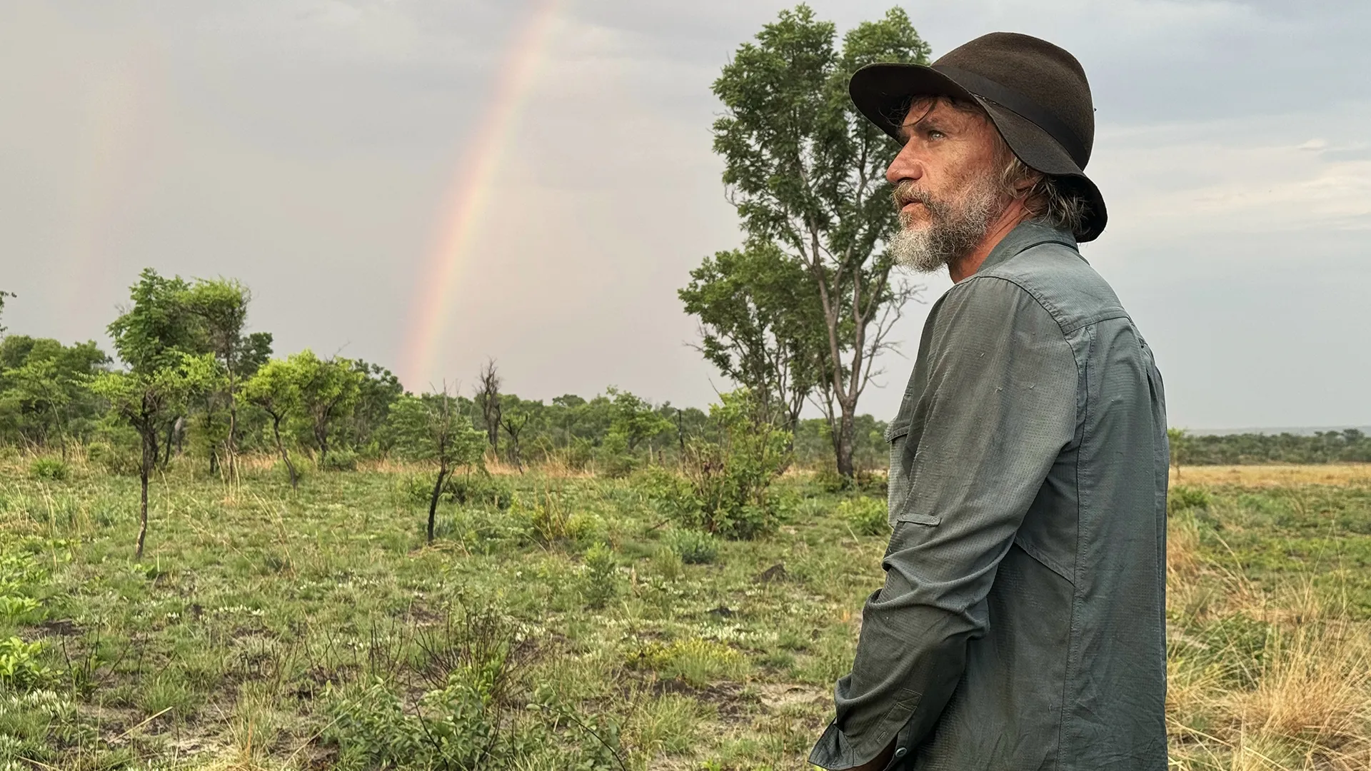 Conservation biologist and National Geographic Explorer Dr. Steve Boyes during the filming of the documentary Ghost Elephants. 