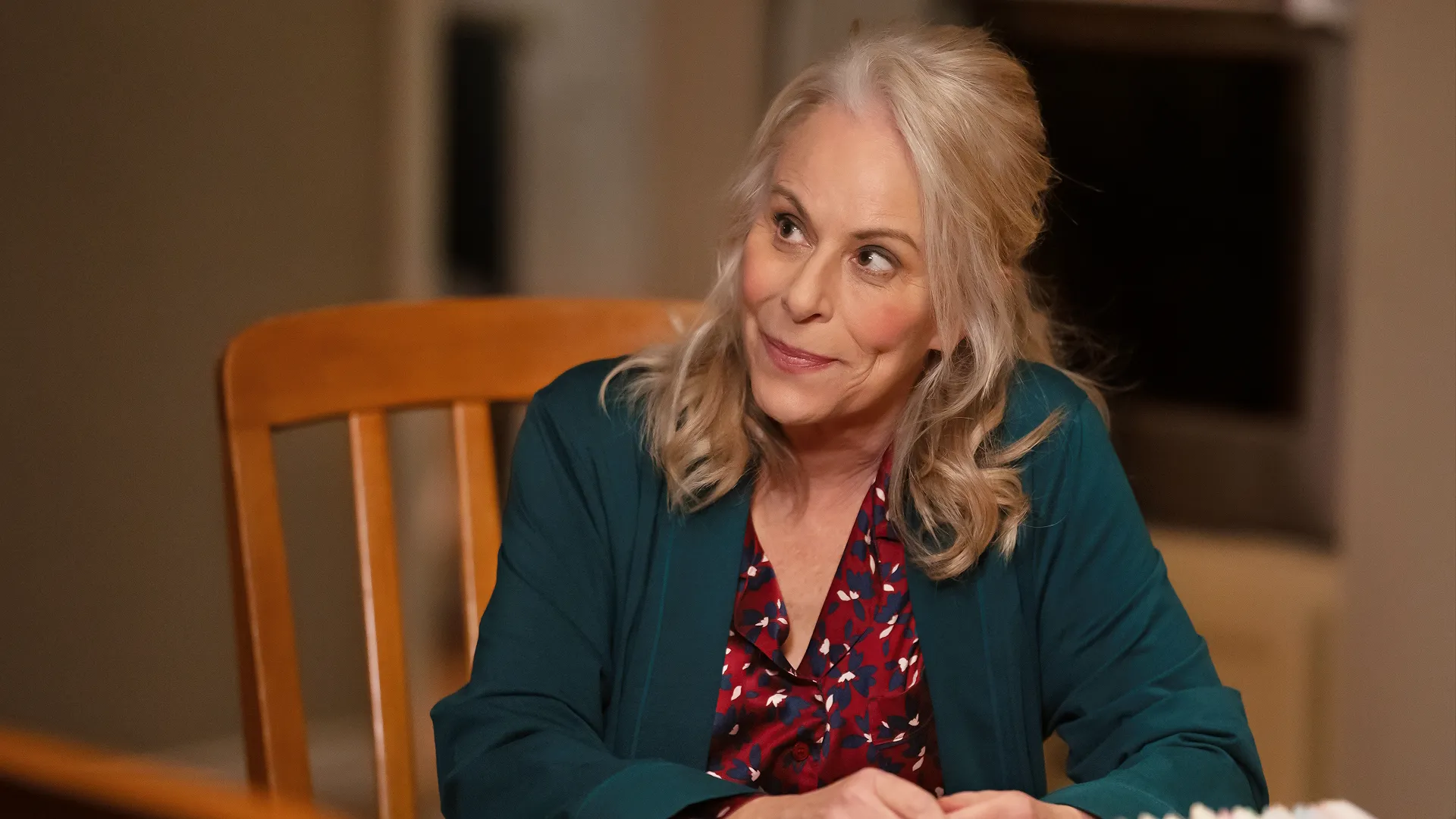 This image shows actress Jane Kaczmarek as Lois Wilkerson in the four-episode revival series Malcolm in the Middle: Life's Still Unfair. 