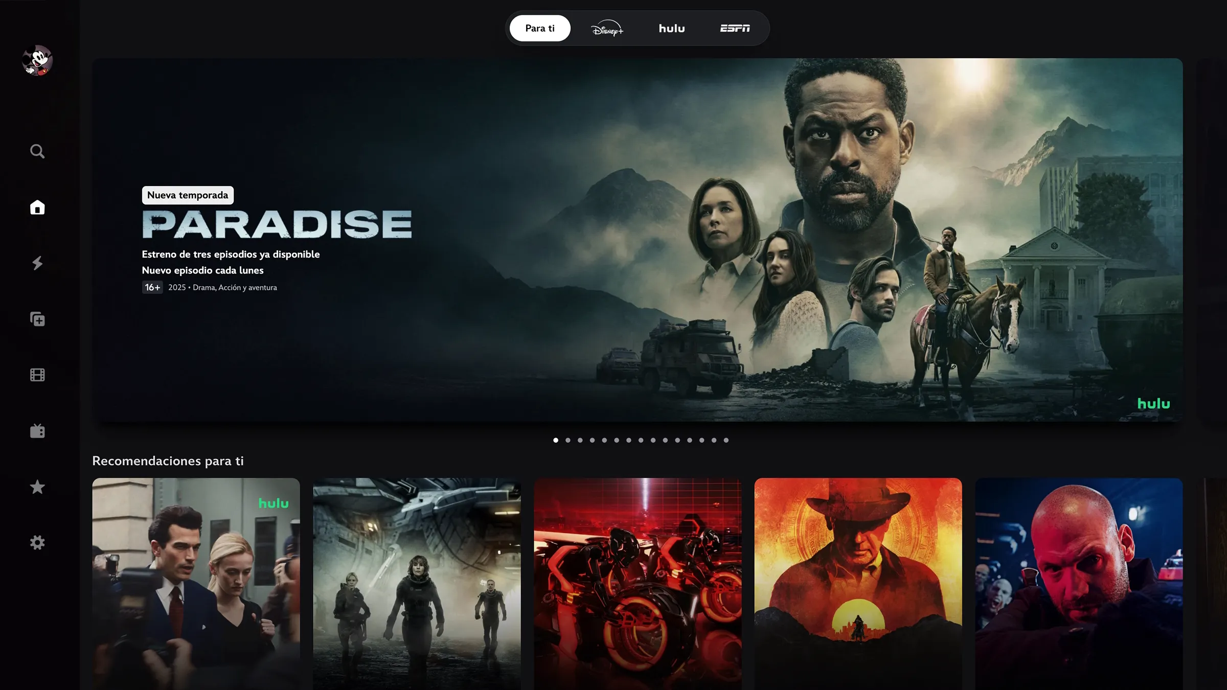 Pestaña de Disney+ que muestra Paradise