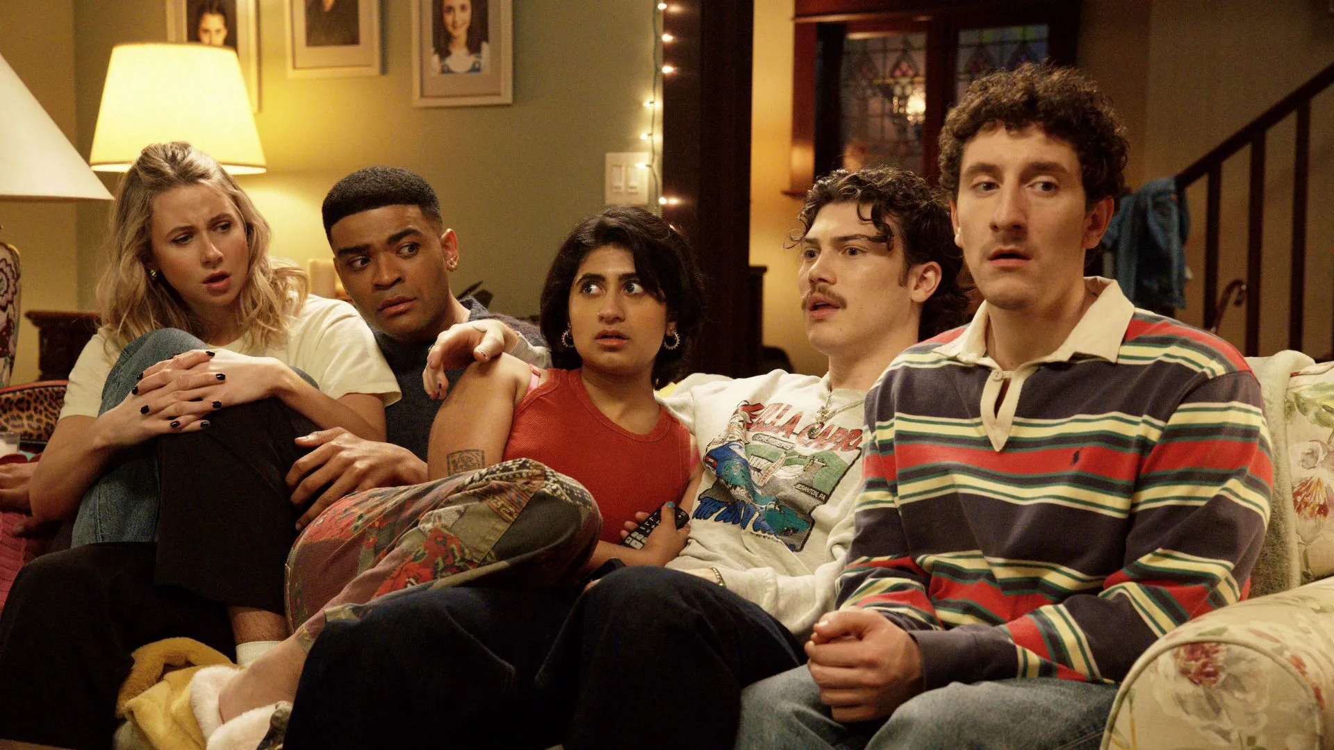 Lucy Freyer as Billie, Owen Thiele as Anton, Amita Rao as Issa, Jack Innanen as Paul Baker, Malik Elassal as Samir in FX's Adults