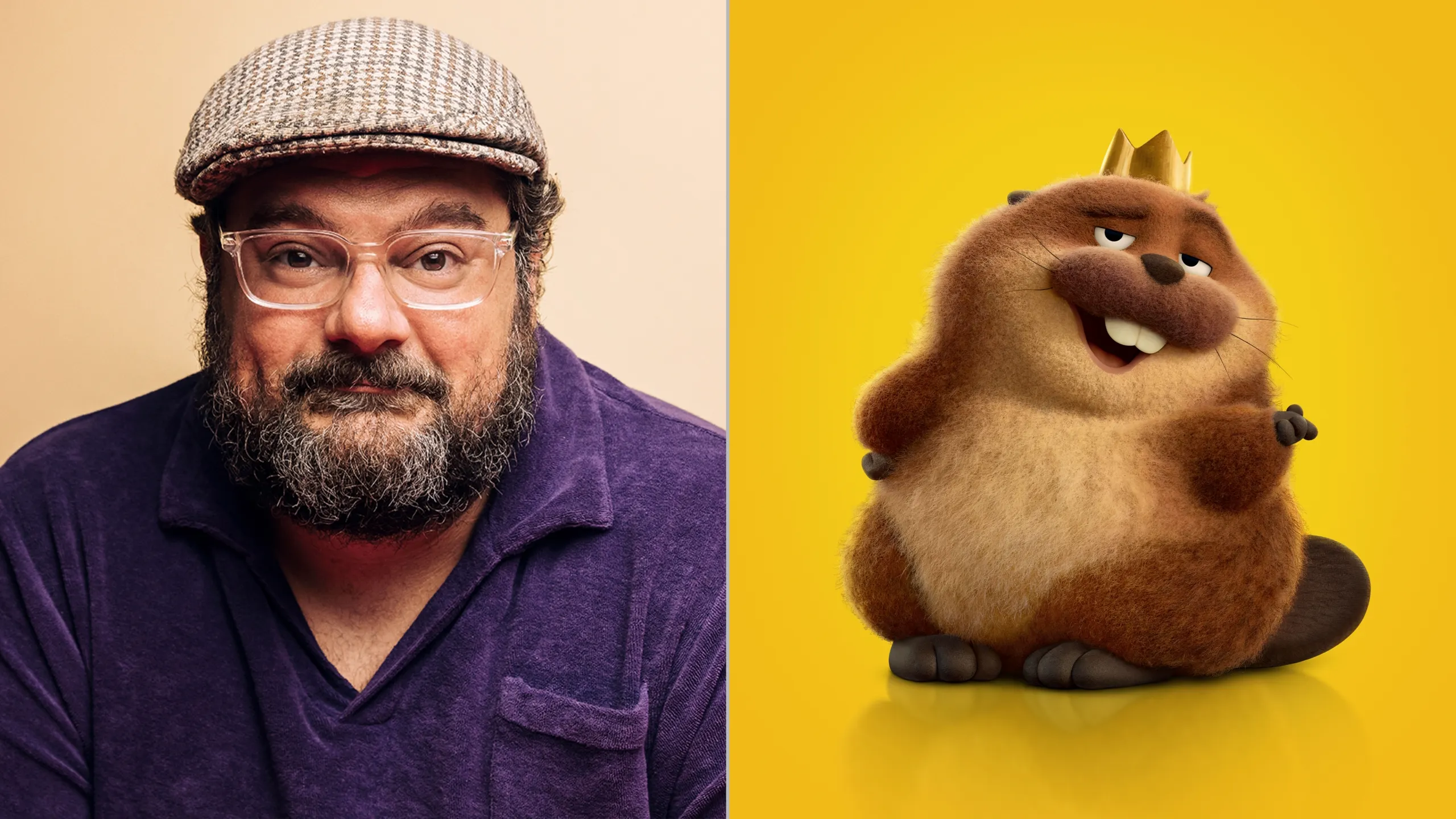 Imagem de Bobby Moynihan, dublador original do Rei George em Cara de Um, Focinho de Outro, Disney+.