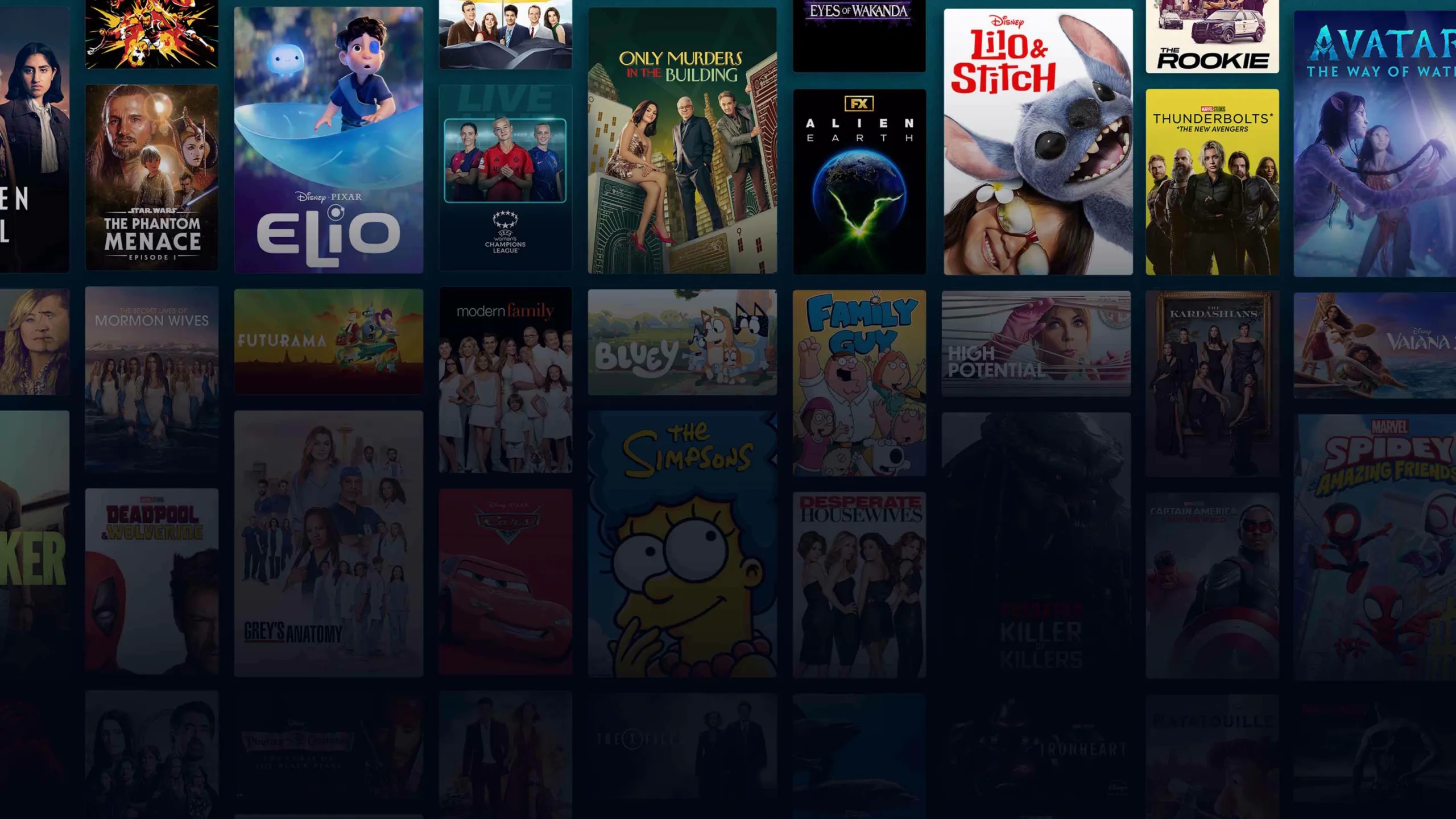 Background image of various Disney+ titles