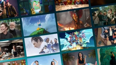 This collage showcases various popular titles available for streaming on Disney+ and Hulu as of May 2026. Highlights include Percy Jackson and new releases like The Punisher: One Last Kill.