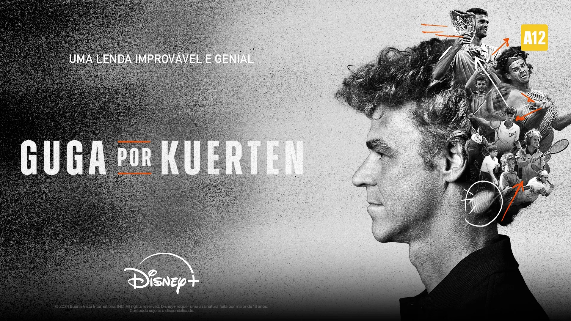 Imagem da face lateral do ex-tenista brasileiro Gustavo Kuerten