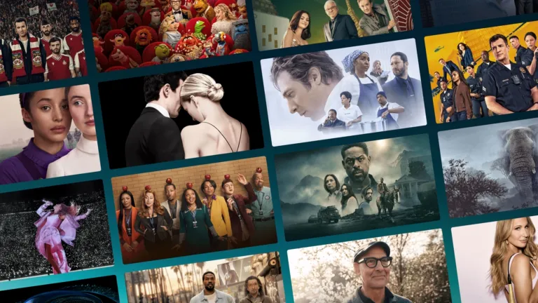 Collage of 2026 Emmy® Award nominated shows from Disney+.