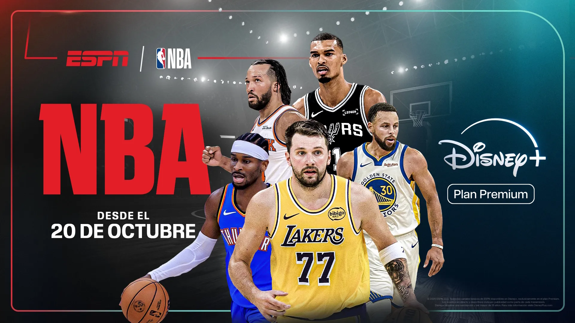 Imágen promocional de NBA en Disney+ México