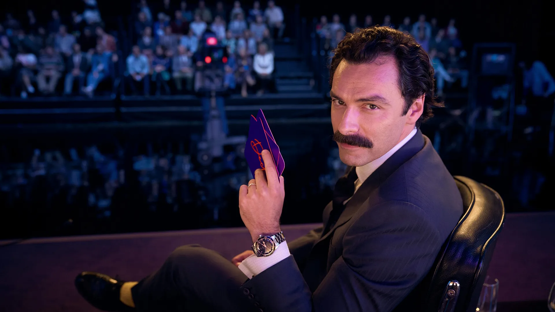 This image features actor Aidan Turner in his role as Declan O'Hara from the television series Rivals.