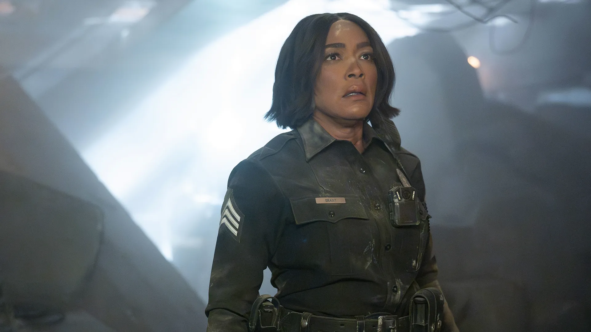 Angela Bassett as Athena Grant-Nash in a scene from the TV show 9-1-1.