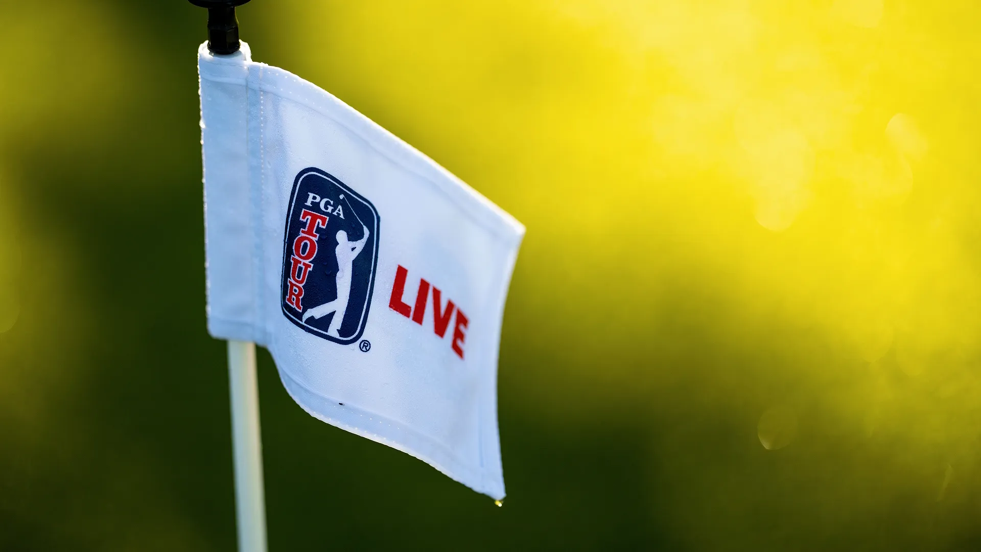 Marker flag featuring the PGA TOUR LIVE logo. 