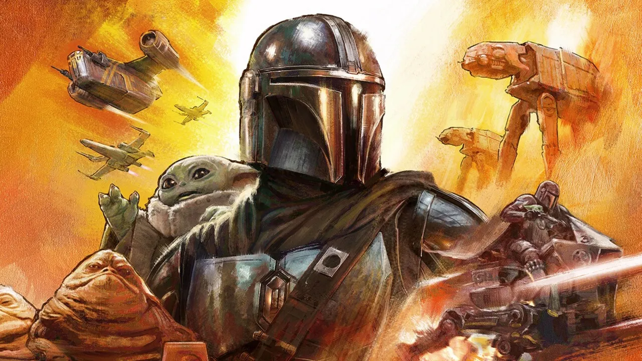 Official key art for The Mandalorian and Grogu.