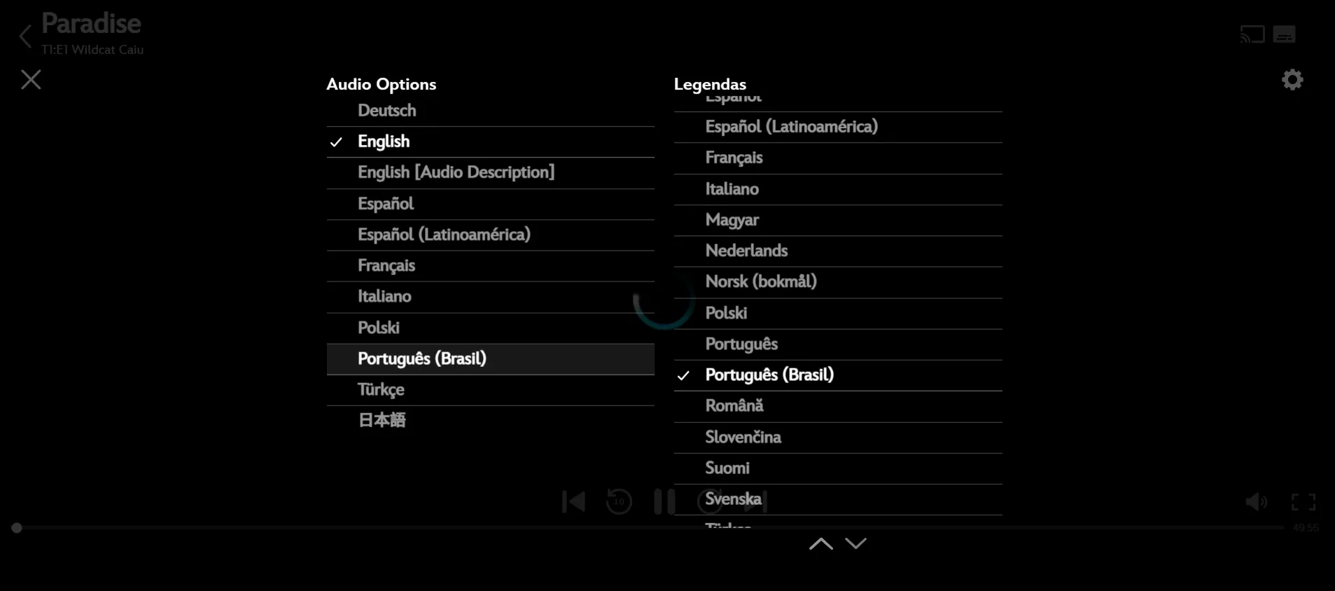 Arte promocional escurecida de Disney Twisted-Wonderland: A Série. O texto sobreposto diz: audiodescrição.