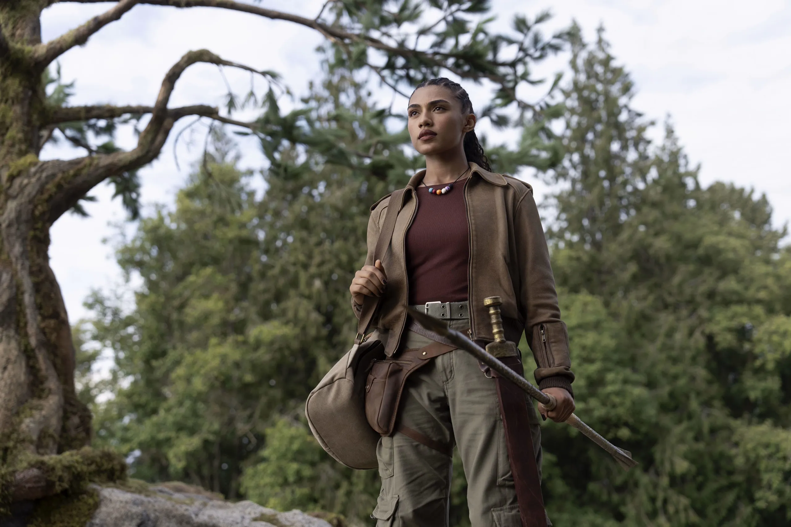 Dior Goodjohn as Clarisse La Rue in the Disney+ series Percy Jackson and the Olympians. 