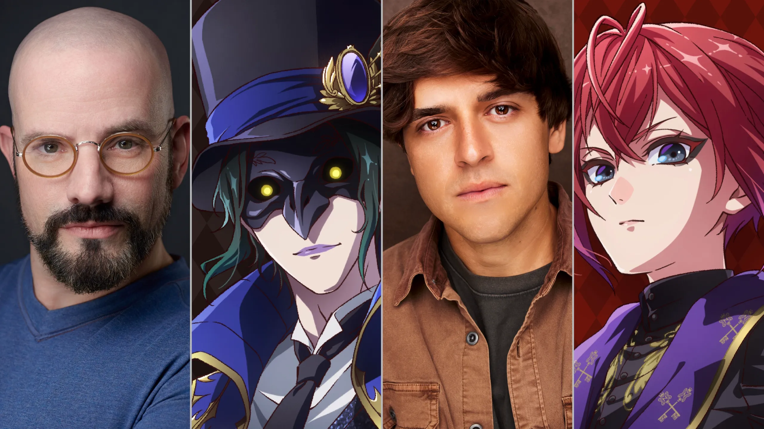 Promotional image for the interview about Twisted Wonderland with J. Michael Tatum (“Dire Crowley”) and Paul Castro Jr. (“Riddle Rosehearts”)