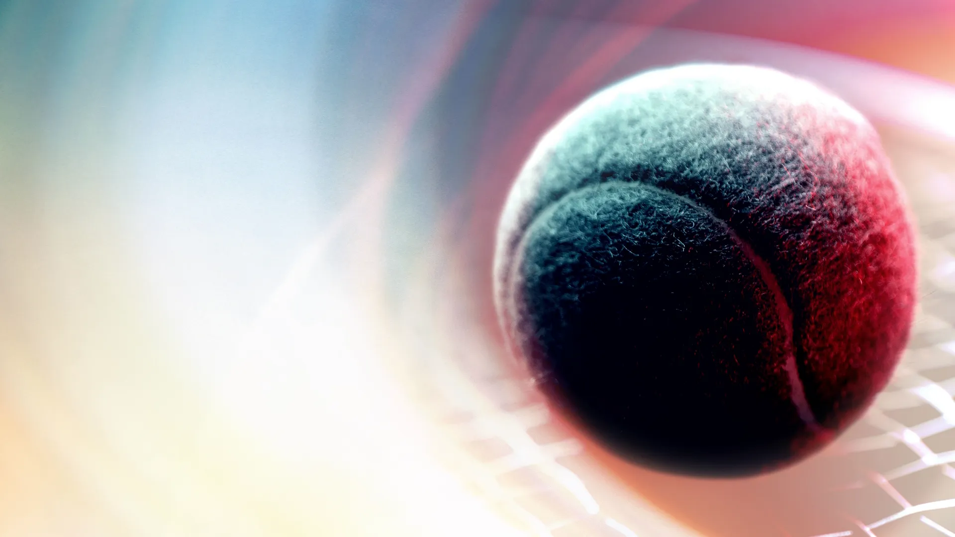 Stylized promo art featuring a tennis ball on a racquet.