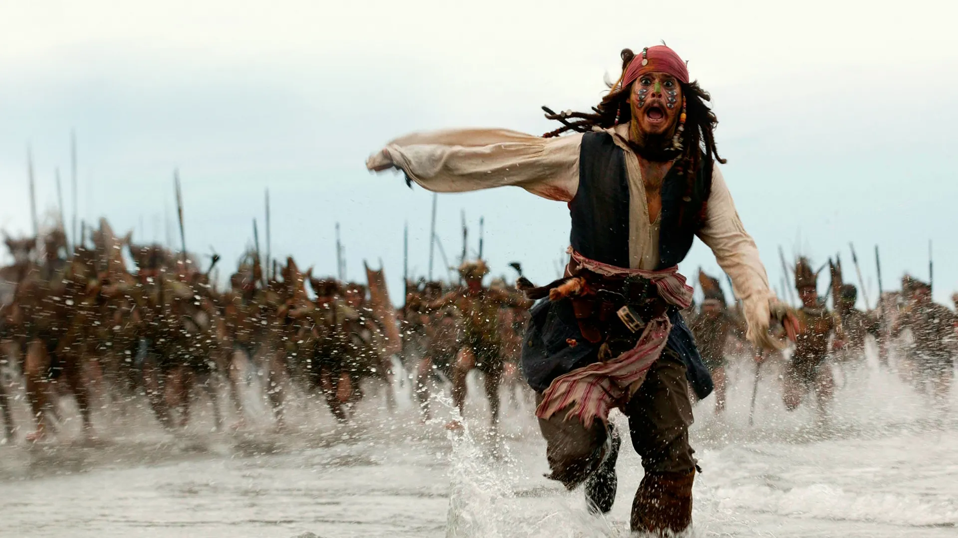 Johnny Depp as Captain Jack Sparrow in Pirates of the Caribbean: Dead Man's Chest