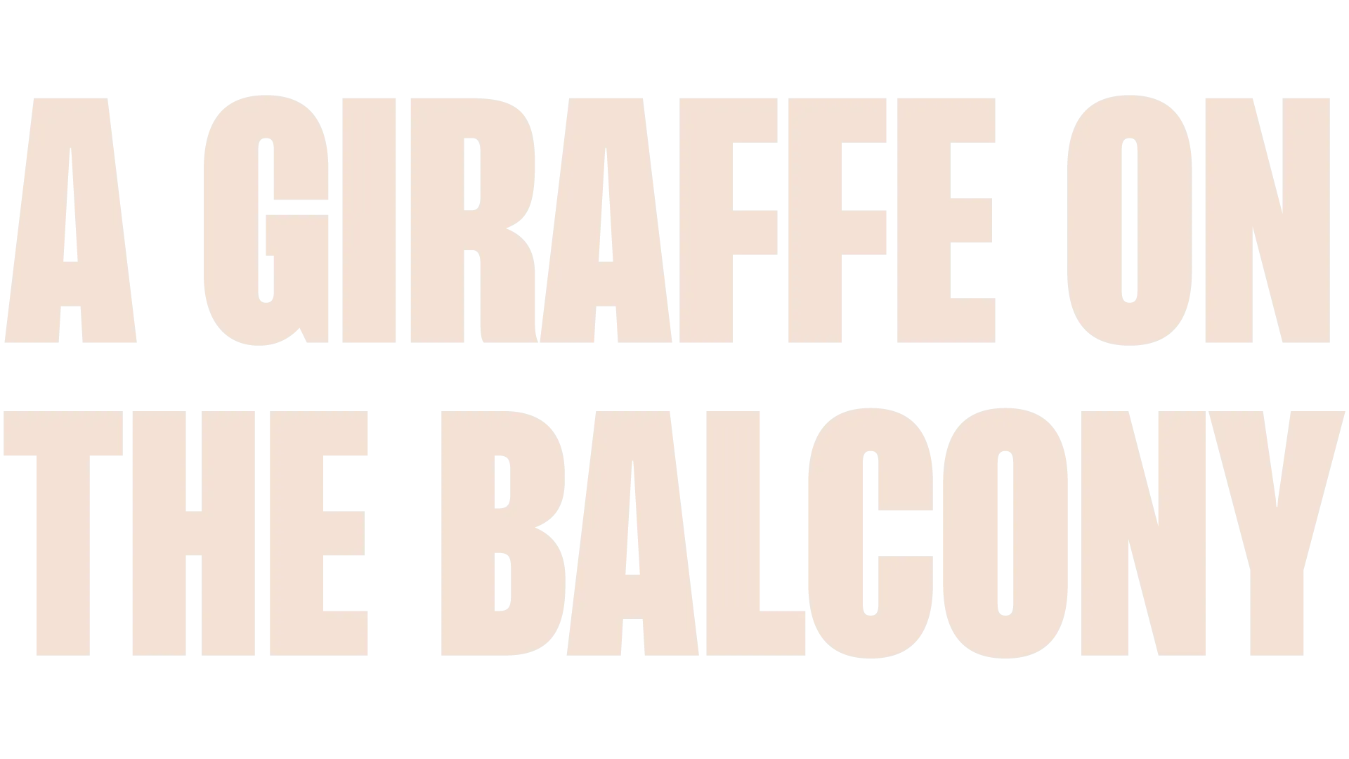 A Giraffe on the Balcony