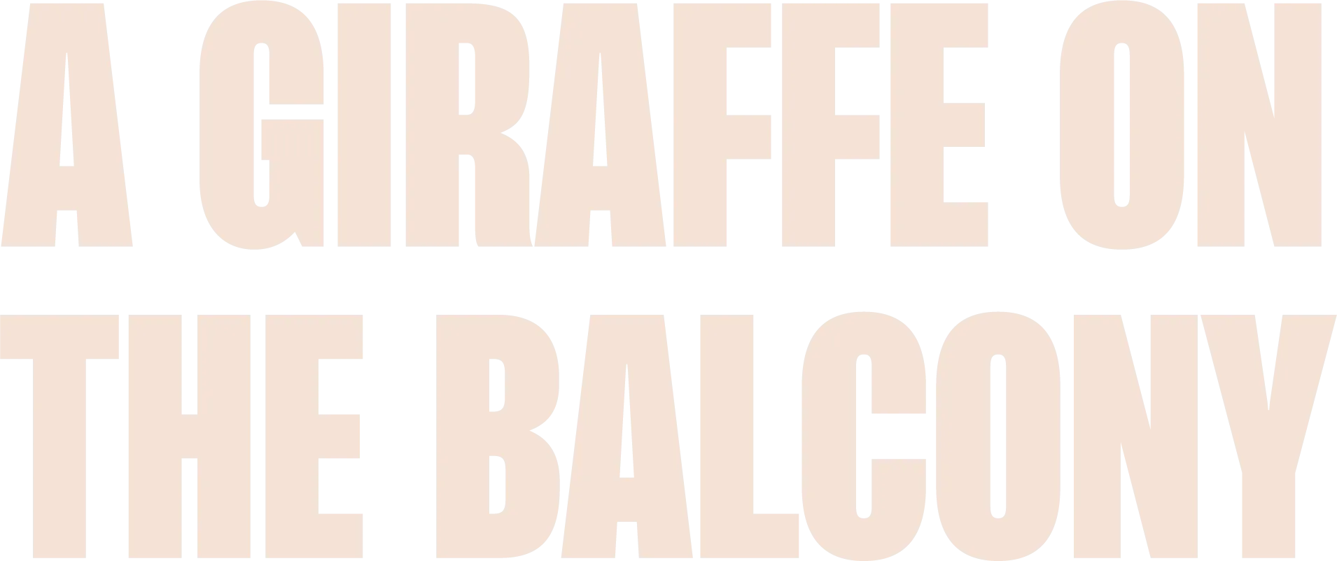 A Giraffe on the Balcony