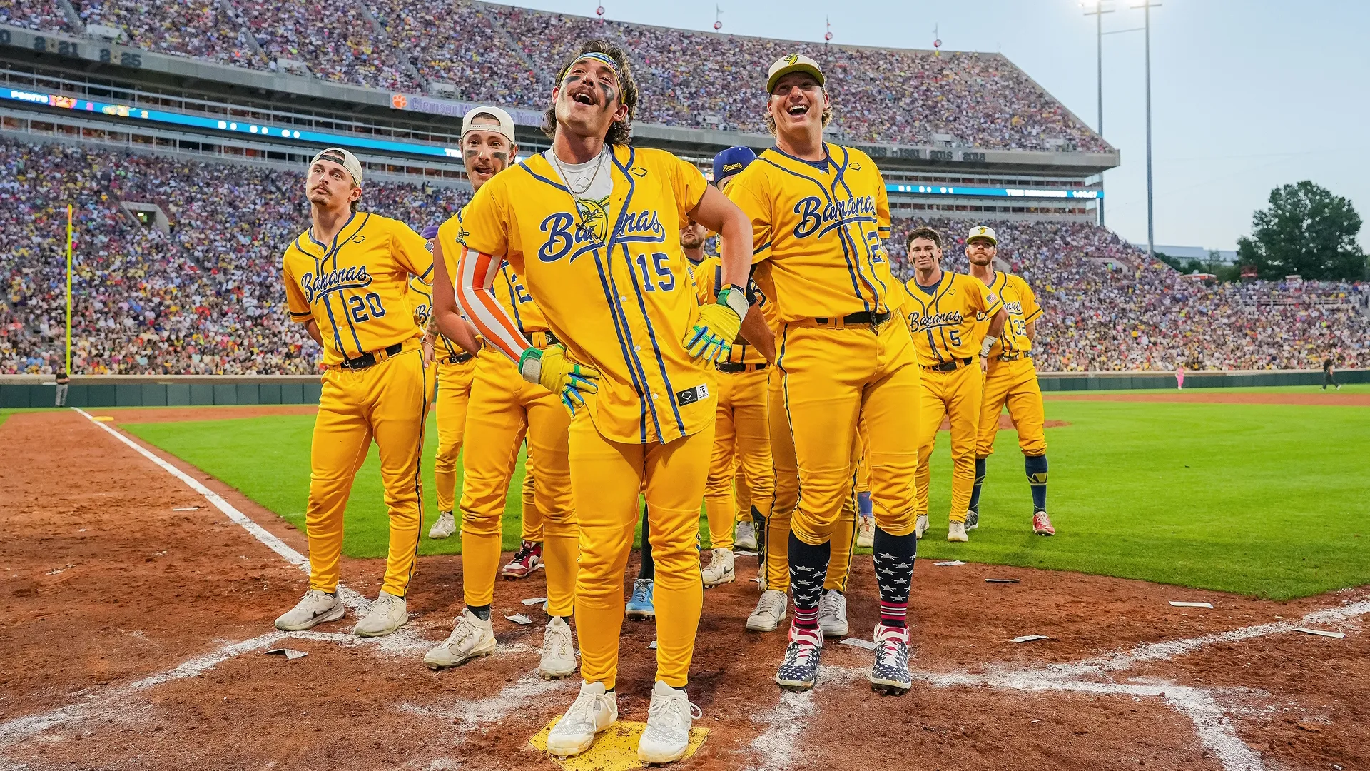 The Savannah Bananas dancing.