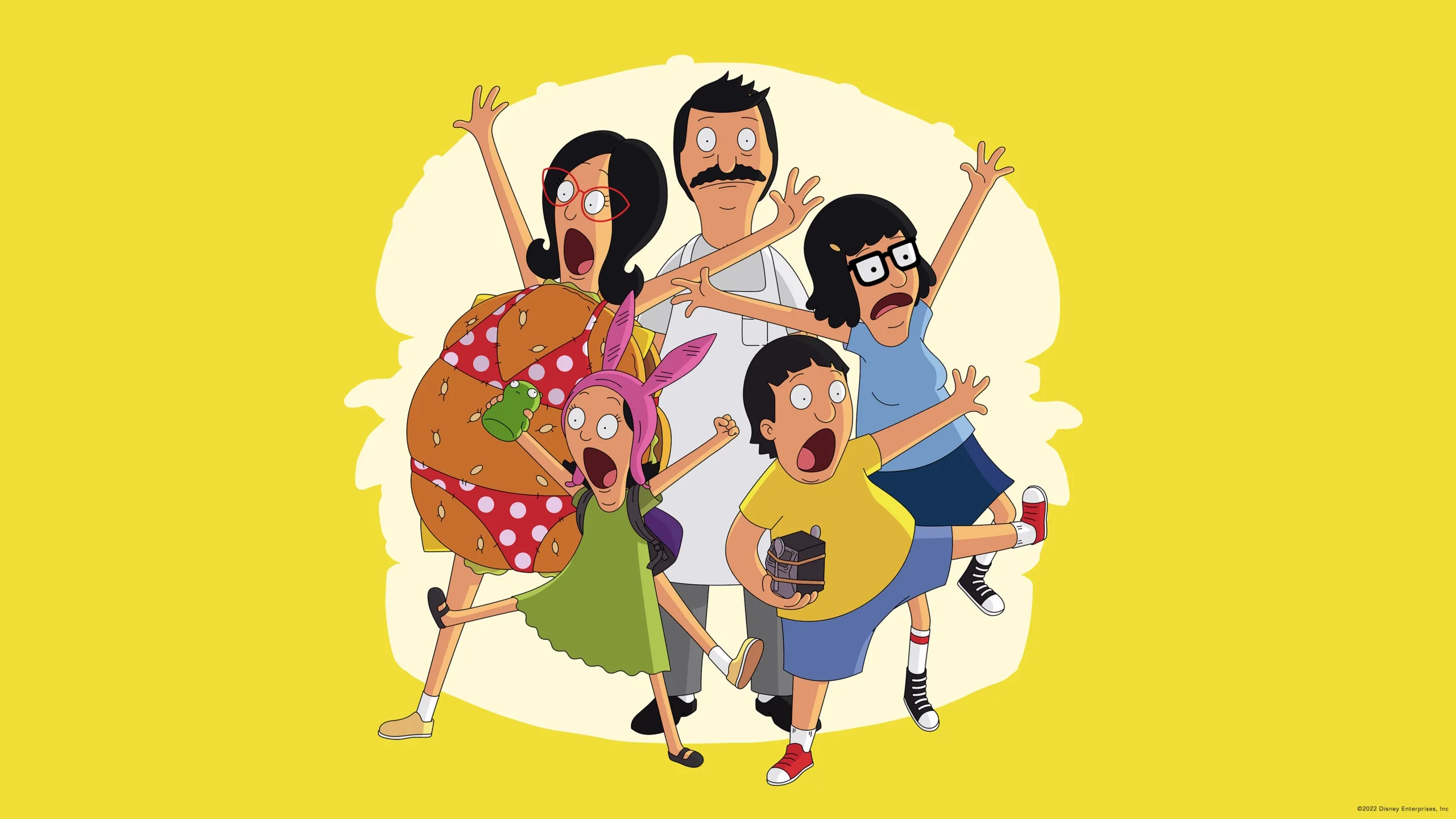 The selected region displays the Belcher family—Bob, Linda, Tina, Gene, and Louise—dancing and posing in promotional artwork for The Bob's Burgers Movie.