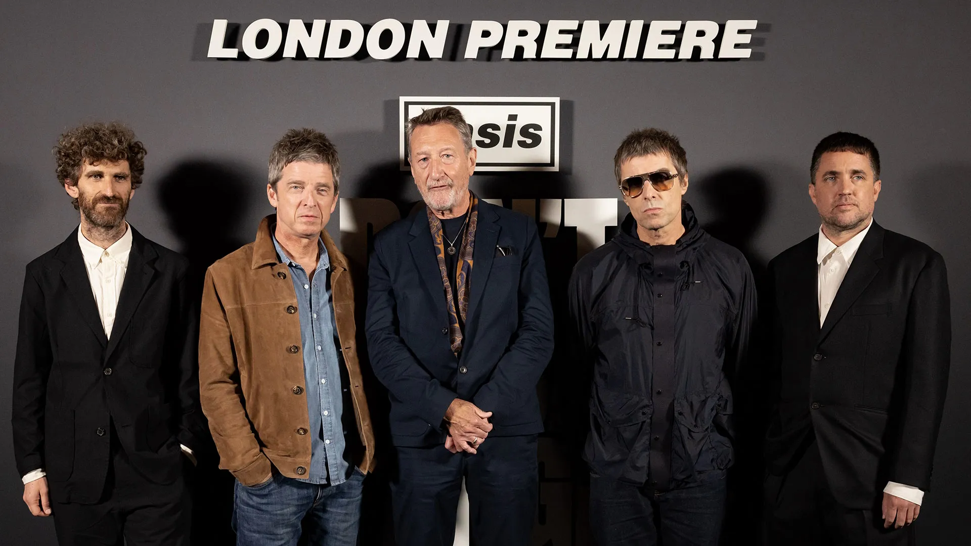 Paul Arthurs, Noel Gallagher, Mat Whitecross, Liam Gallagher and Gem Archer attend the London premiere of Oasis: Don’t Look Back in Anger.