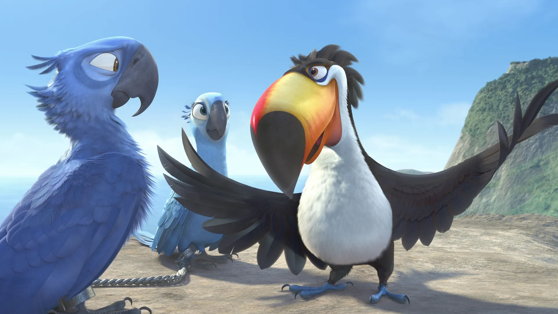 Rafael e Blu no filme de animação Rio