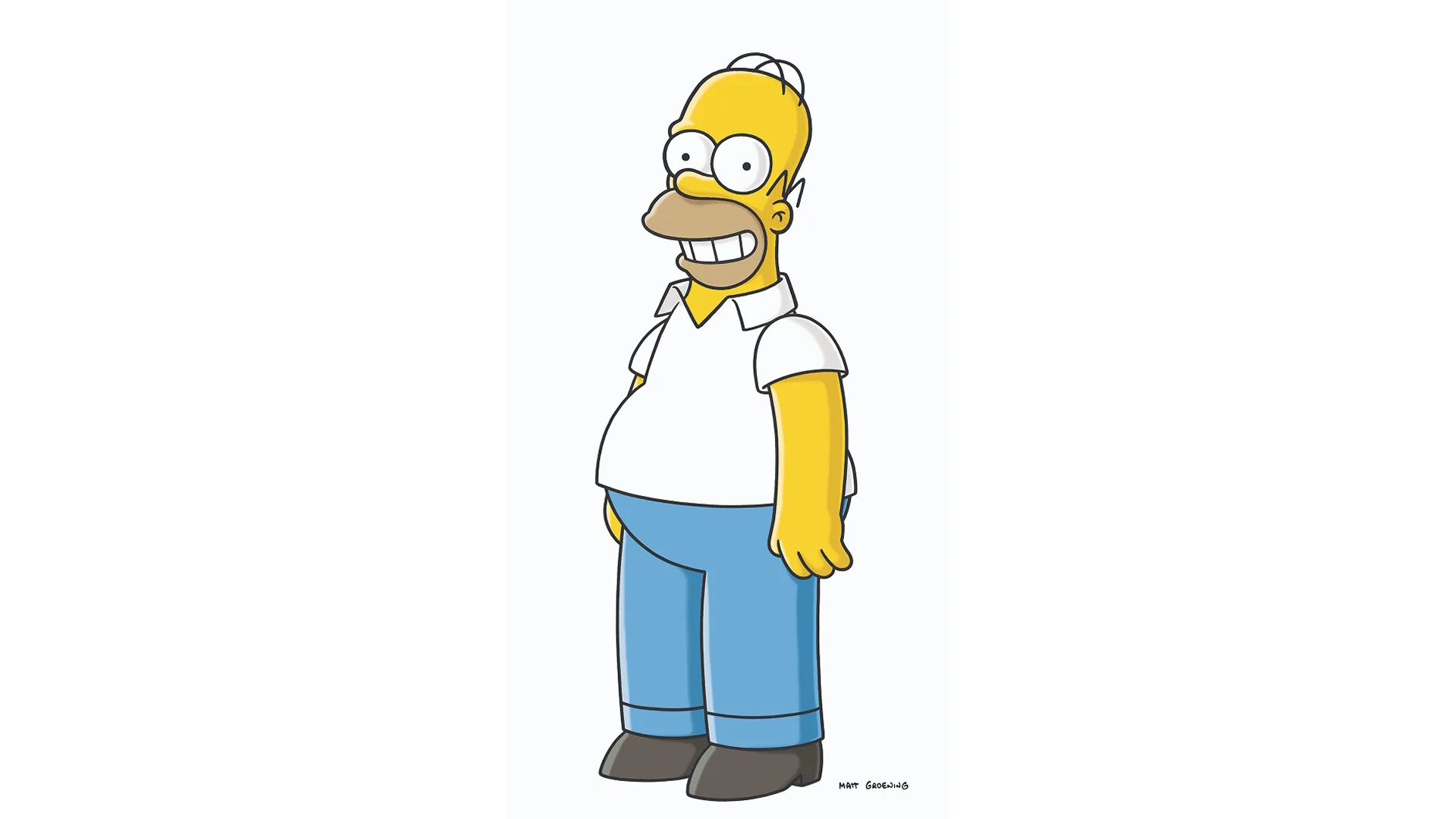 Ilustração digital de Homer Simpson, o protagonista da série de animação americana Os Simpsons.
