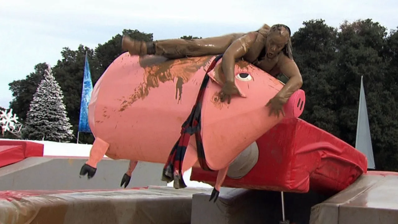 thumbnail - S4:E6 Winter Wipeout: This Little Piggy Went to Wipeout