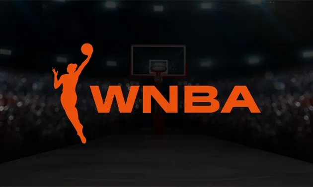 A split-screen graphic side-by-side features professional basketball players Sabrina Ionescu of the New York Liberty and Gabby Williams of the Golden State Valkyries handling basketballs in their respective jerseys.