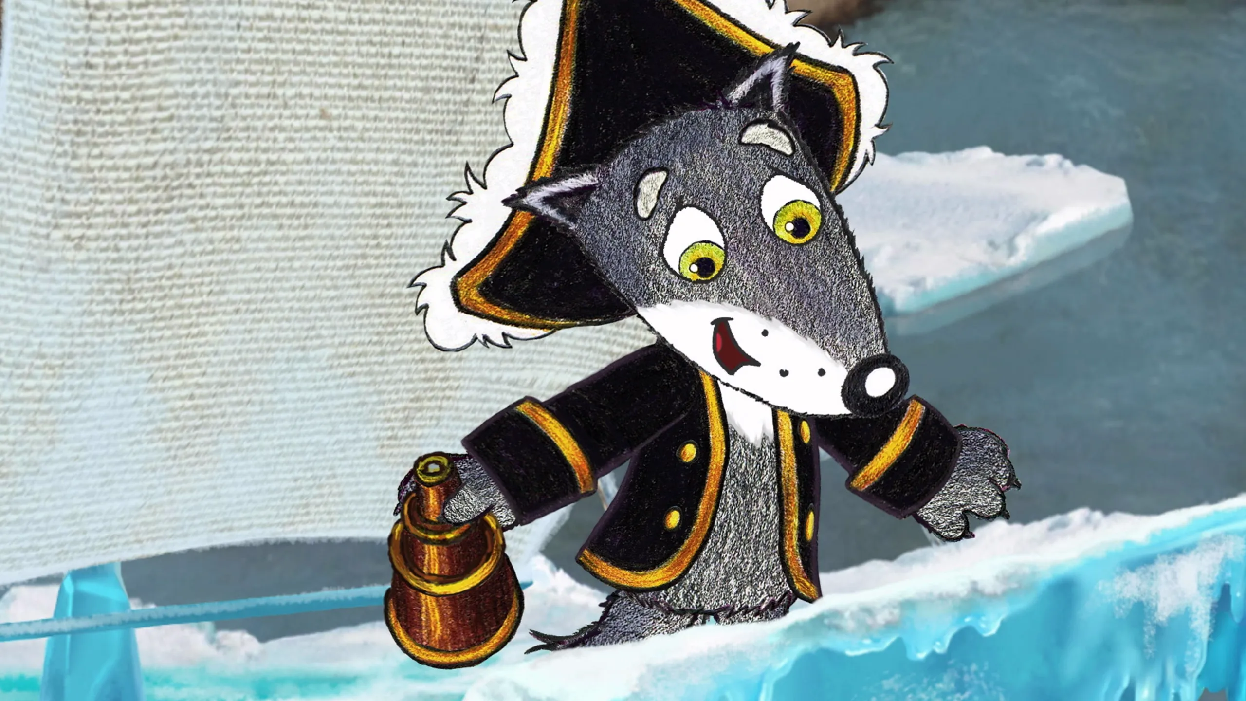 Little Grey Wolfy. Spring and Icy Drift