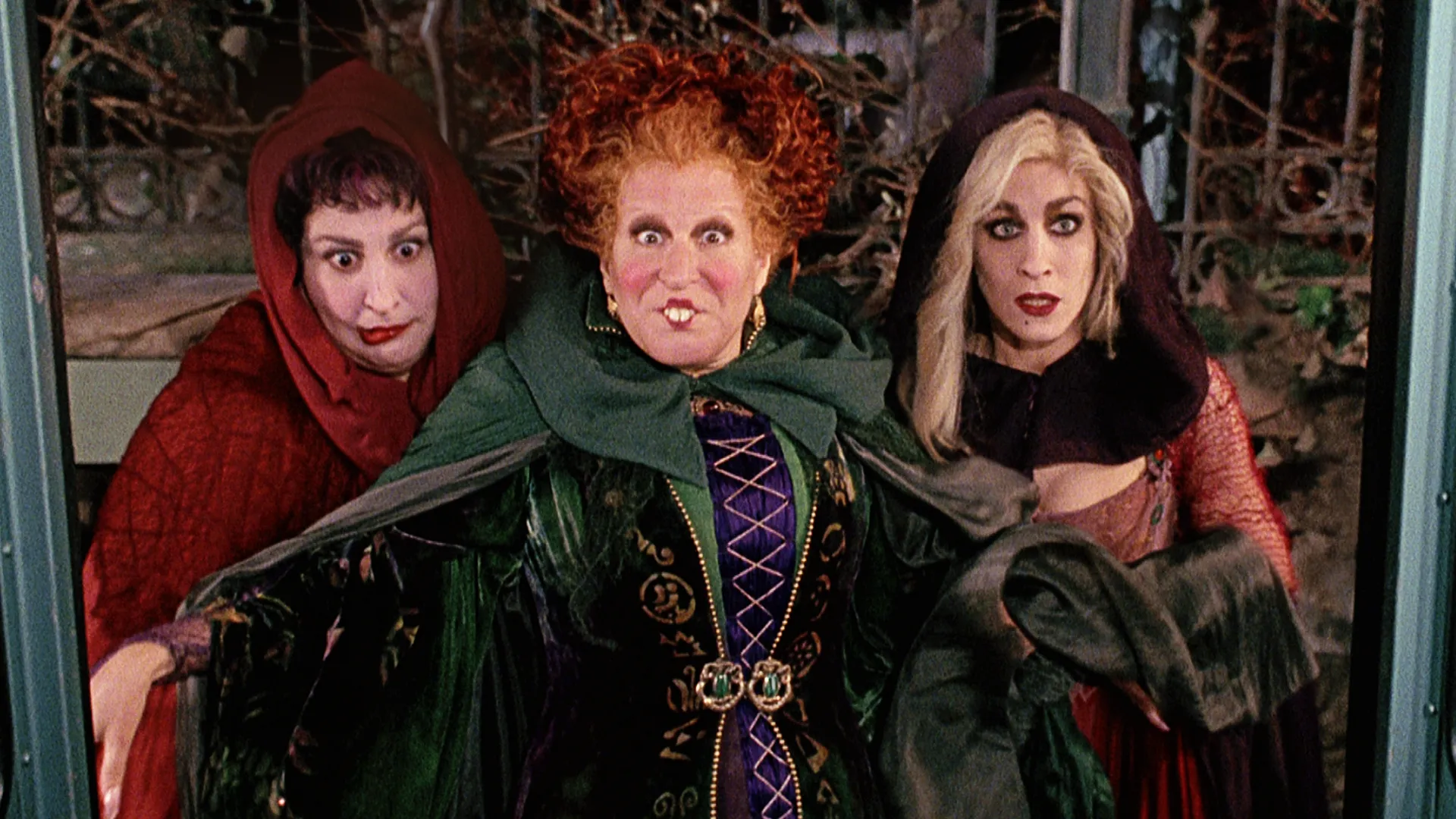 Winifred Sanderson (Bette Midle), Sarah Sanderson (Sarah Jessica Parker), Mary Sanderson (Kathy Najimy) in Hocus Pocus