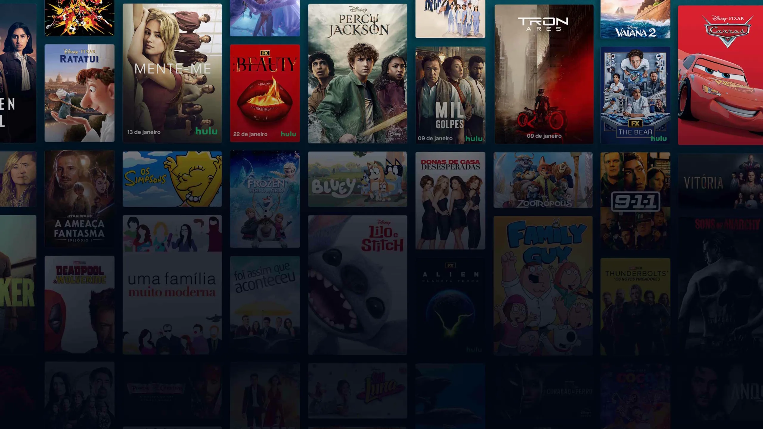 Background image of various Disney+ titles