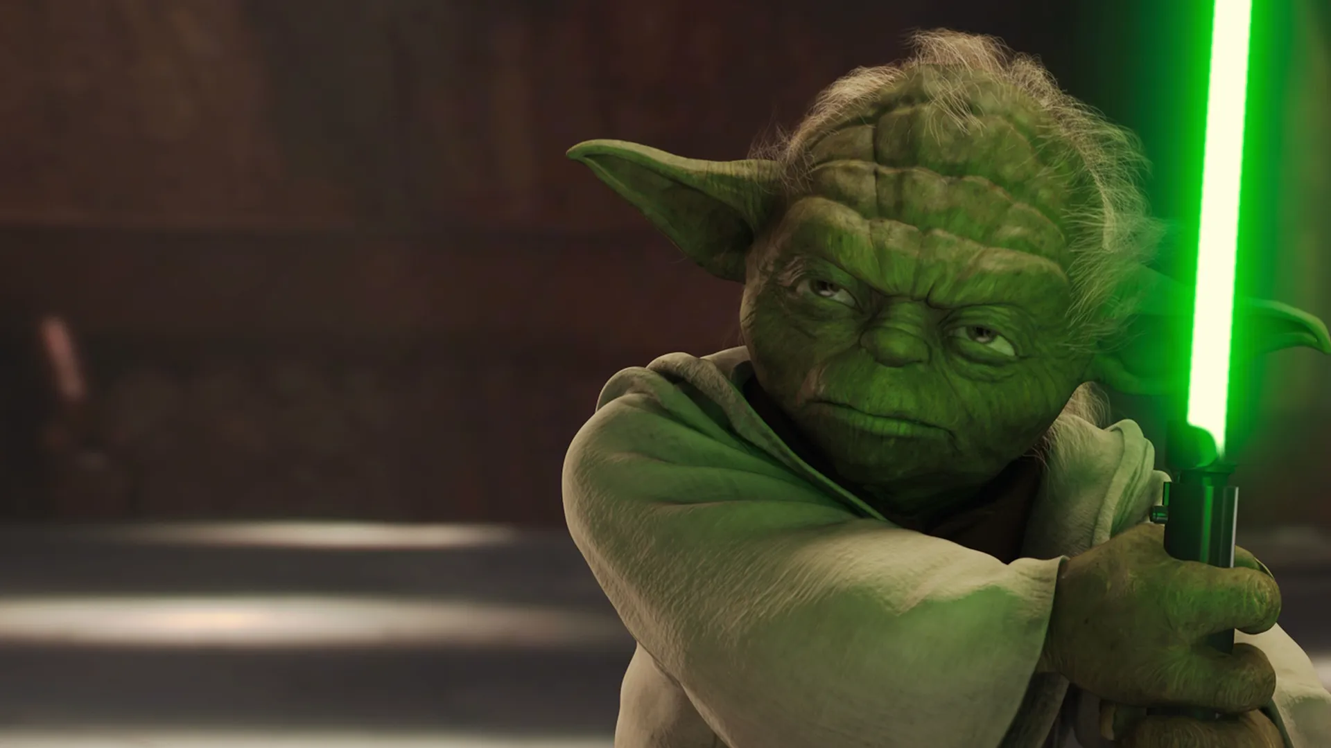 Mestre Yoda no filme Star Wars: Ataque dos Clones