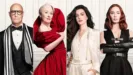 Uma imagem promocional oficial mostra o elenco principal de O Diabo Veste Prada — Stanley Tucci, Meryl Streep, Anne Hathaway e Emily Blunt