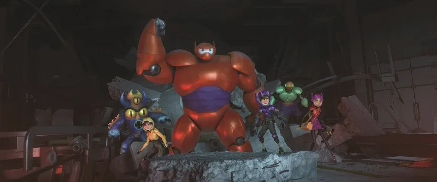 BigHero6たちが全員岩部付近で警戒態勢でこちらを見ている
