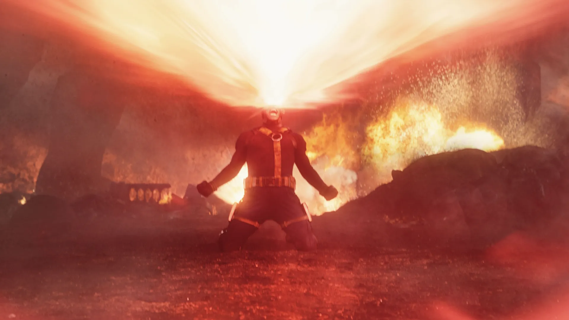 Cyclops releases a massive optical blast.