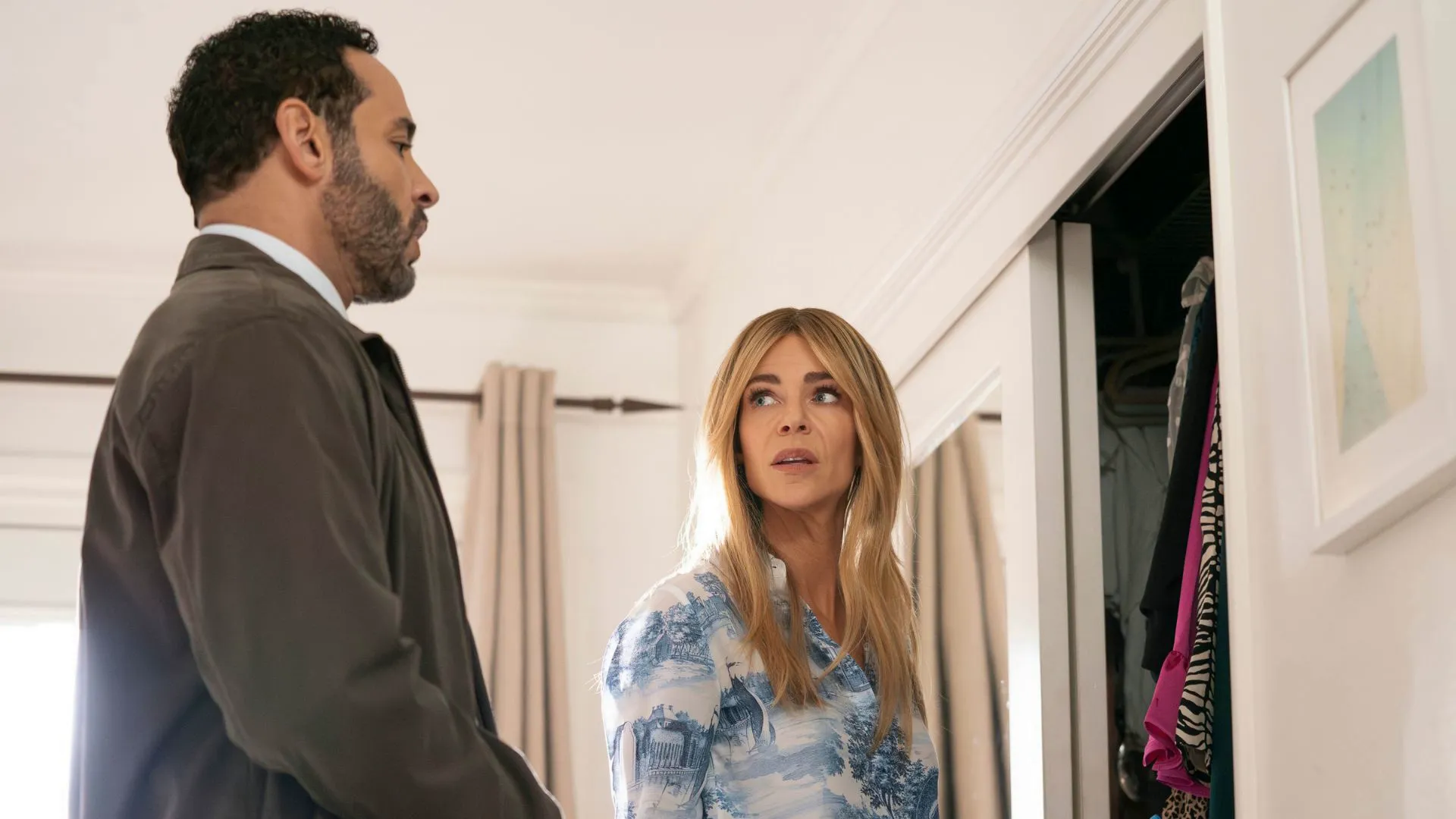 Kaitlin Olson as Morgan and Daniel Sunjata as Detective Karadec in High Potential