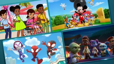 Collage of images from titles within the article