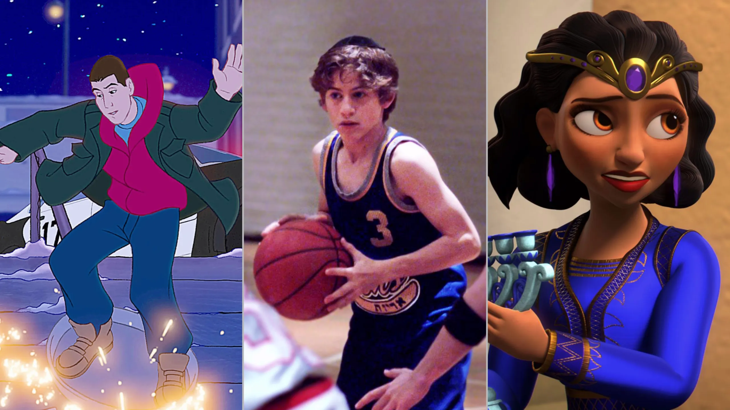 Collage of show stills for Disney Plus movies and episodes celebrating Hanukkah