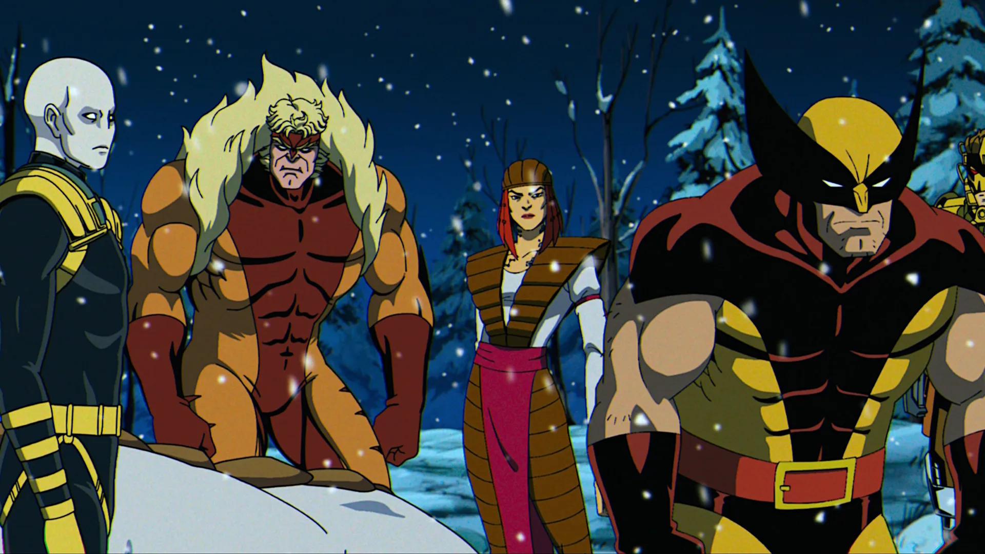 X-Men '97 Season 2, Episode 5 | Wolverine leads other mutants through a snowy forest