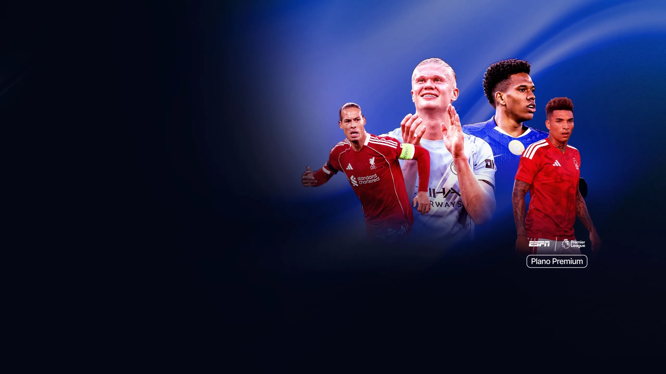 Arte da Premier League com jogadores de futebol dos principais clubes da Inglaterra.