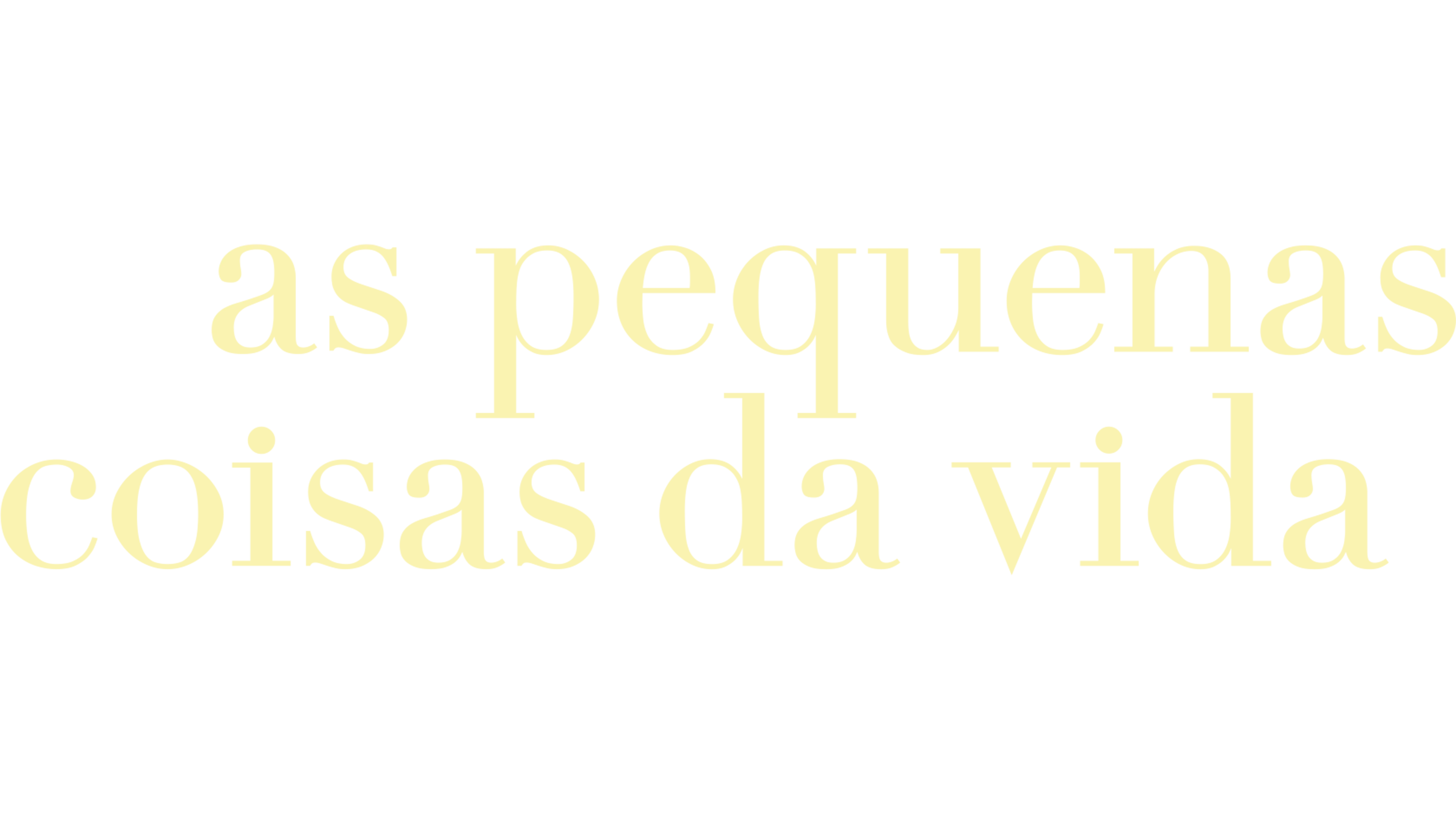 As Pequenas Coisas da Vida