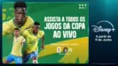 Imagem de jogadores da Seleção Brasileira de futebol masculino em publi sobre a transmissão dos jogos da Copa no Disney+ pela CazéTV